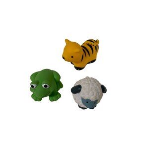 Lot of 3 Play Toy Pretend animals Farm Frog Lamb Tiger plastic Figures